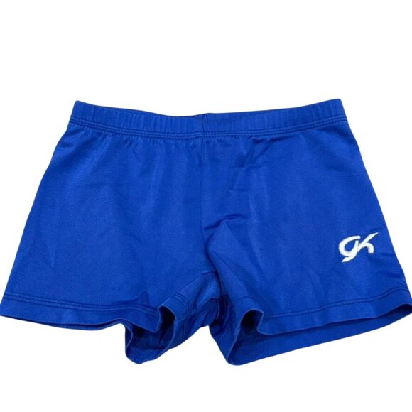 GK Elite Blue Gymnastics Shorts AS Nylon/Spandex Blend - Picture 1 of 3